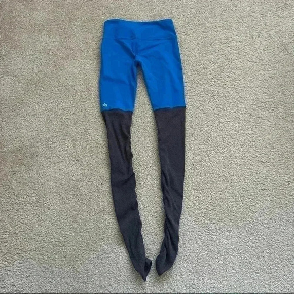 ALO YOGA Goddess Blue/Gray Active Workout Leggings Women’s Size Small - Picture 3 of 14